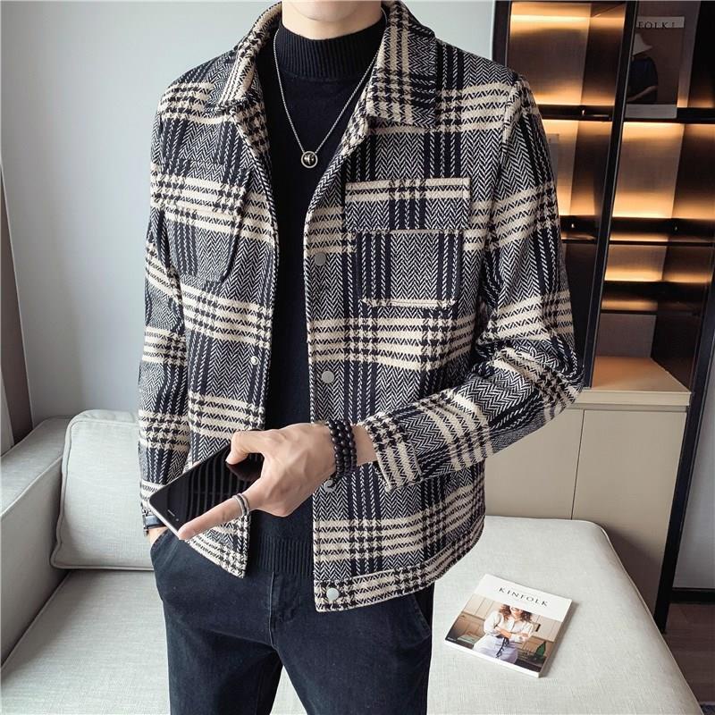 Korean version trend slim fitting casual coat for men