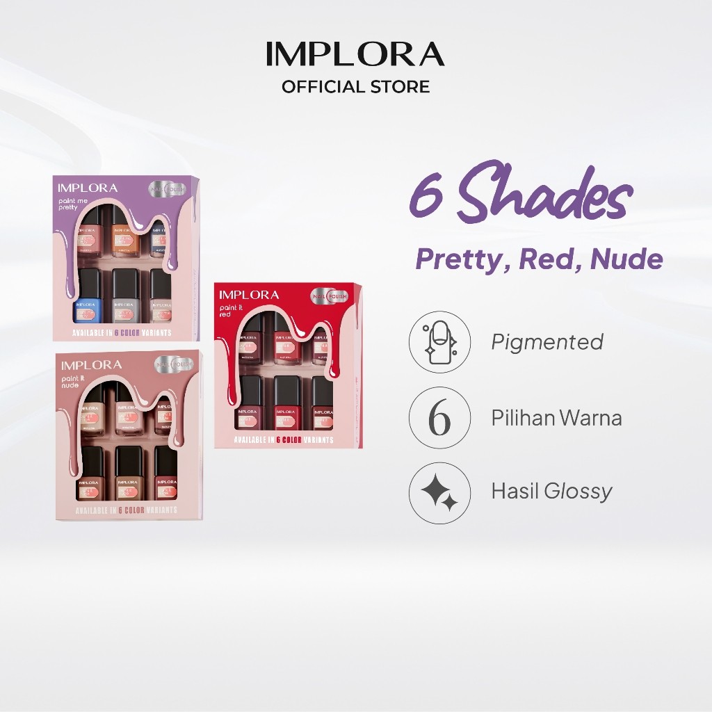 GROSIR 12 PCS Implora Paint Nail Polish