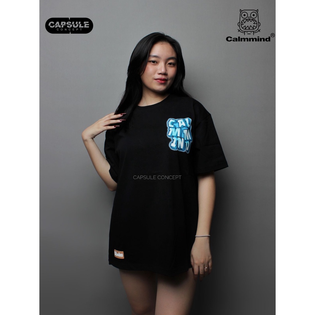 CalmMind Blue Reflec Monster Black Tee