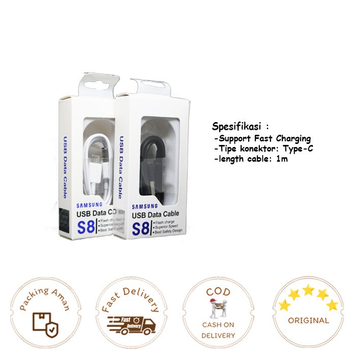 Cable Data/Kabel Data Samsung S8 Original USB Type-C Fast Charging