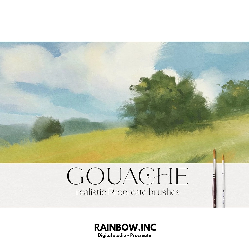 Procreate Brush - Procreate Gouache Brush Set ( Free gift )