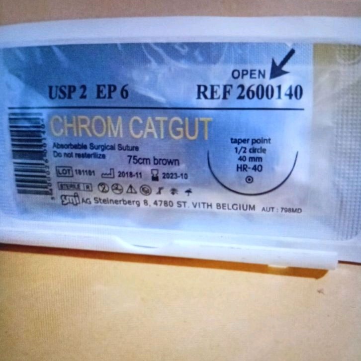 chromic cat gut 2 HR40 Taperpoint (Cromic, absorbable)⭐⭐⭐⭐⭐