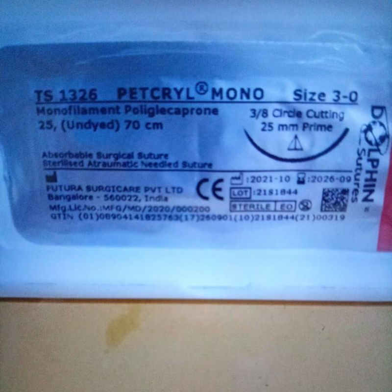 petcryl mono 3/0 cuting