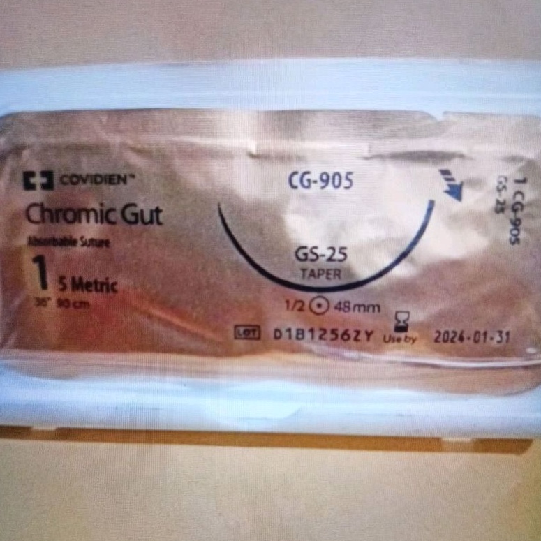 Chromic Gut 1 taper (Cromic, absorbable)