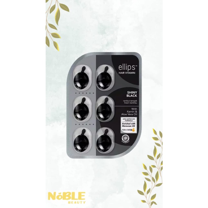 Ellips shiny black 6pcs