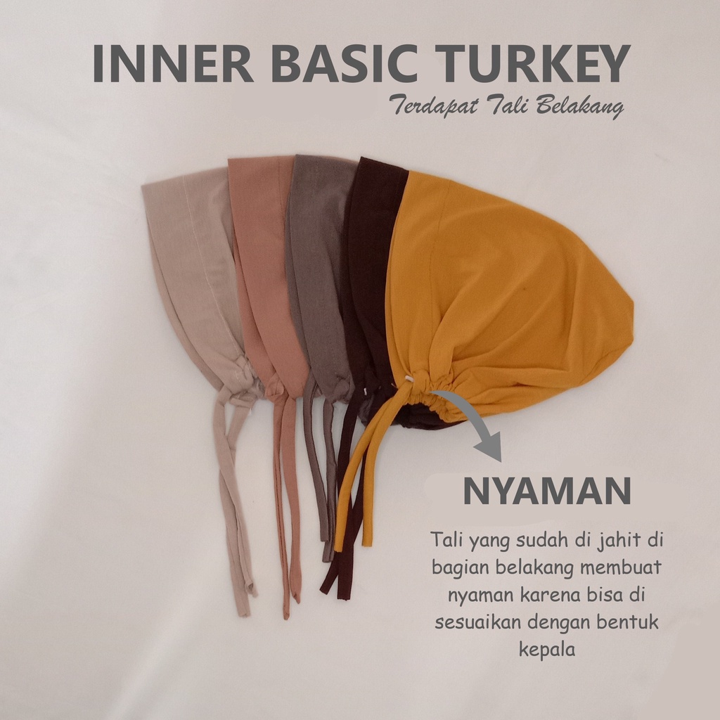 Inner Basic Turkey Ciput Tali Basic Bandana Arab Inner Kaos Rayon Premium