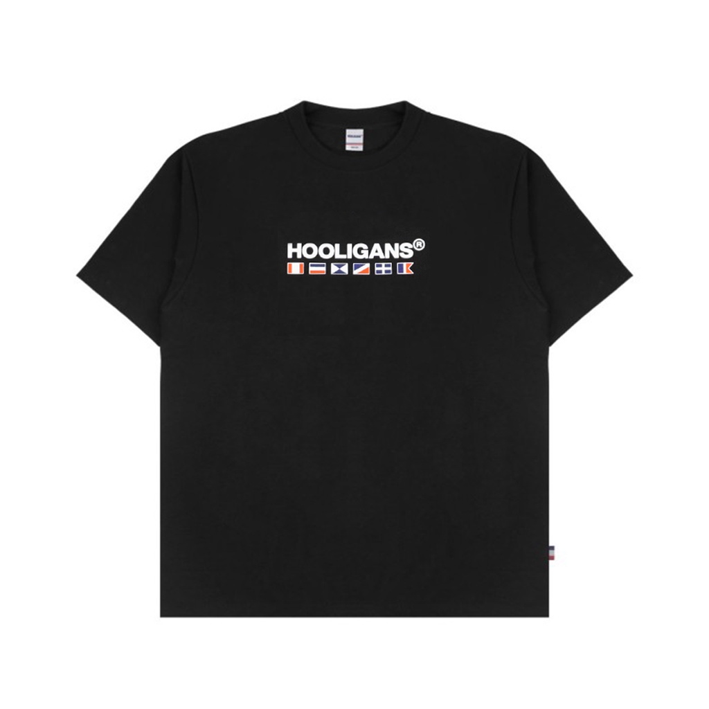 HOOLIGANS T-Shirt Flag Black