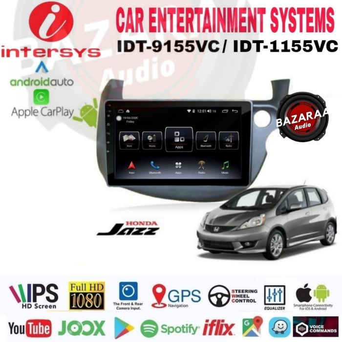 Head Unit Android INTERSYS 10 Inch JAZZ 2008 - 2013 + Socket PNP