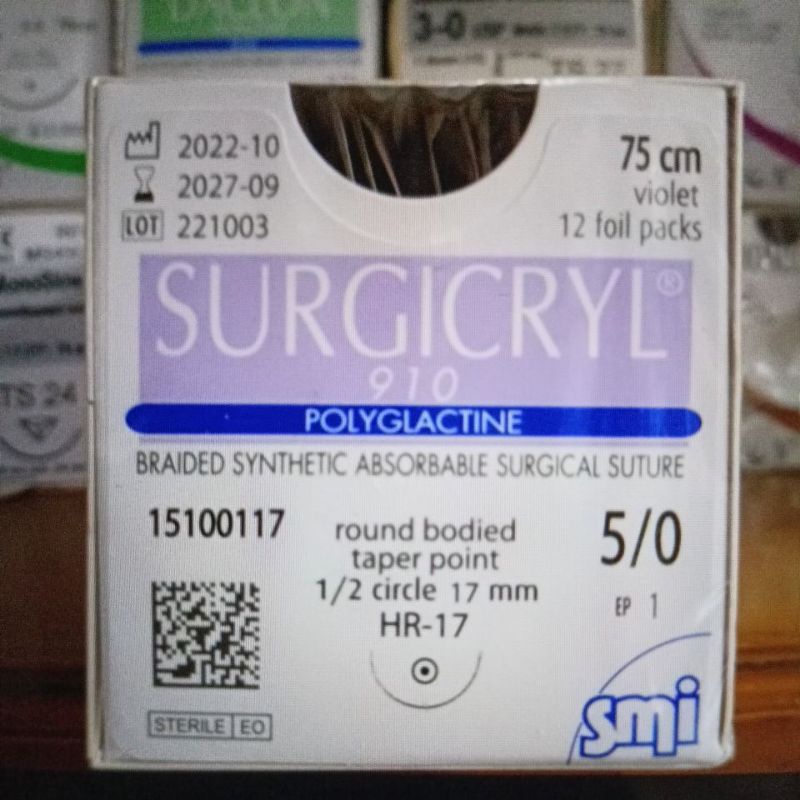 surgicryl 5/0 roundbodied HR17 (PGA ABSORBABLE)