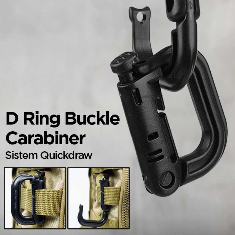 D Ring Buckle Carabiner with Quickdraw - K307