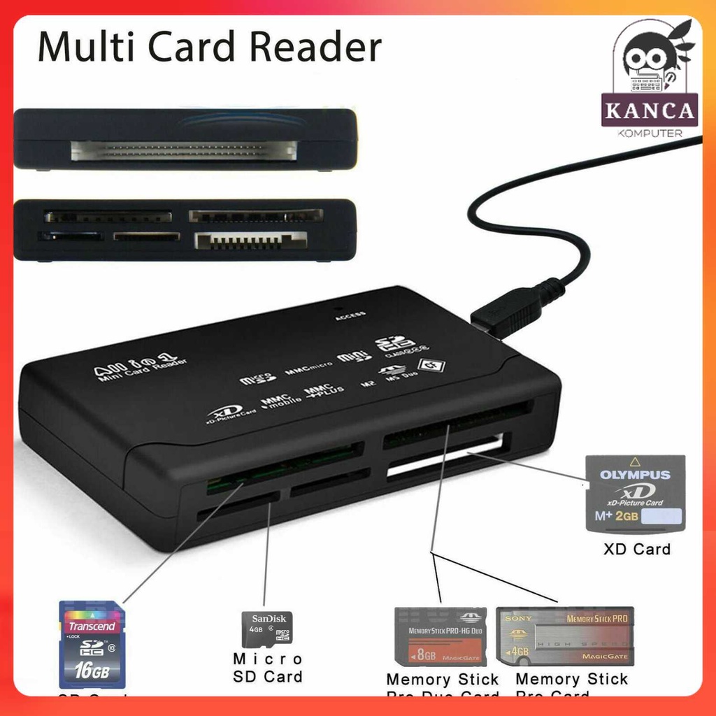 Taffware Card Reader SD XD MMC MS CF SDHC TF Micro SD M2 - SHTC-08