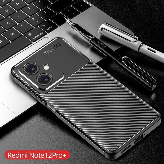 CASING REDMI NOTE 12 PRO / NOTE 12 SOFT CASE COVER CARBON FOCUS CARBON ORIGINAL