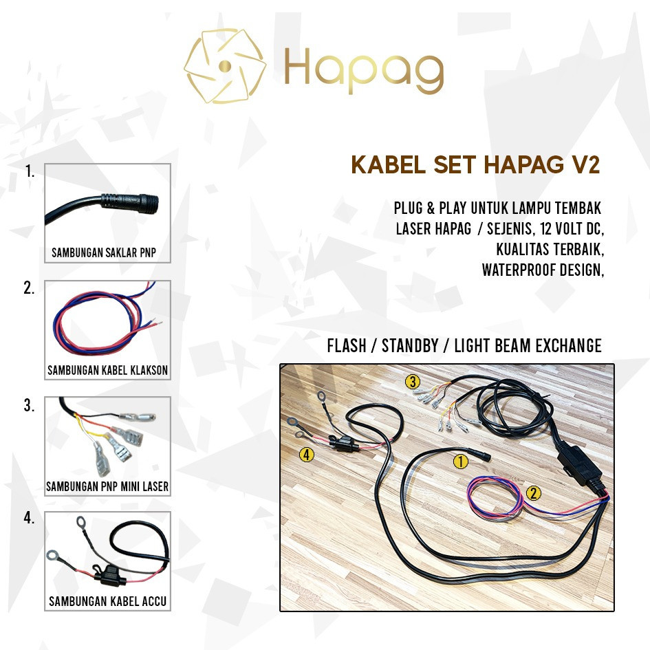 Kabel Set LED HAPAG V2 3 mode High Quality Flash