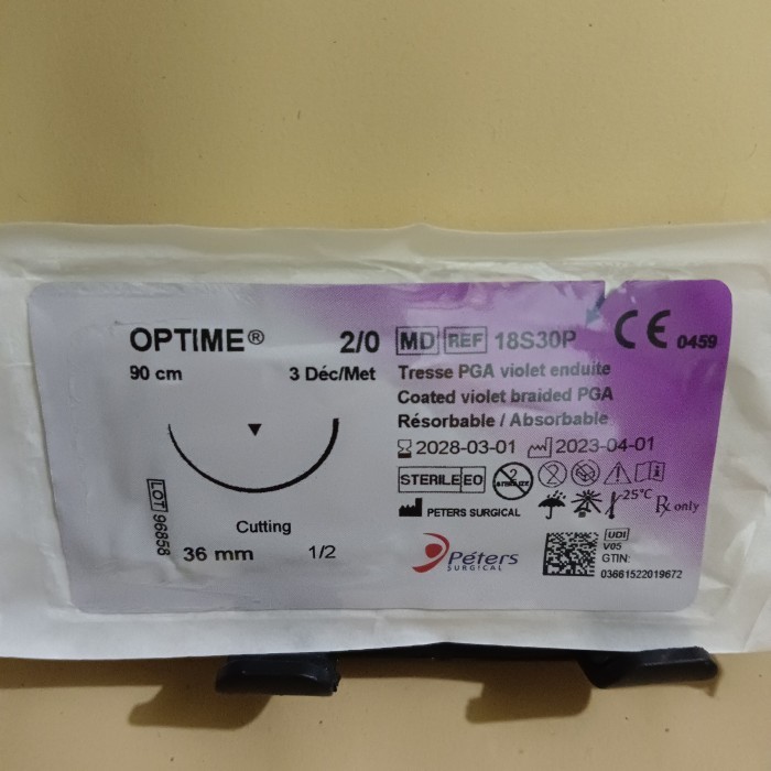 OPTIME 2/0 Cuting (PGA absorbable)