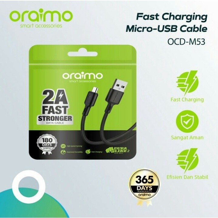 Oraimo Kabel Data Micro USB Android 5V 2A Fast Charging OCD-M53