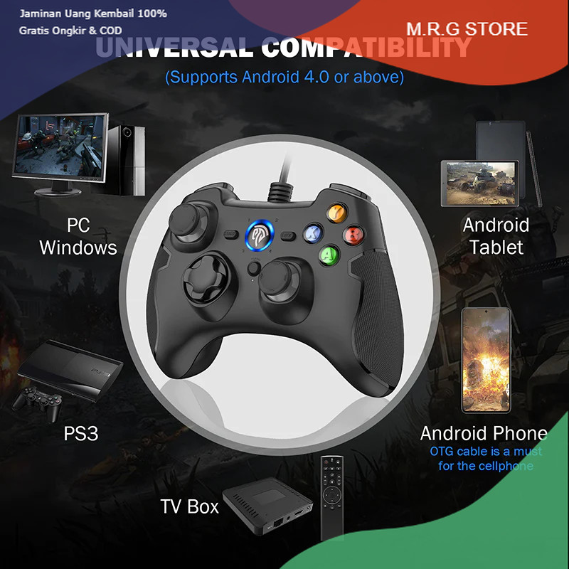 Gamepad Wired Gaming Controller Dualshock for Android PC PS3 -EasySMX