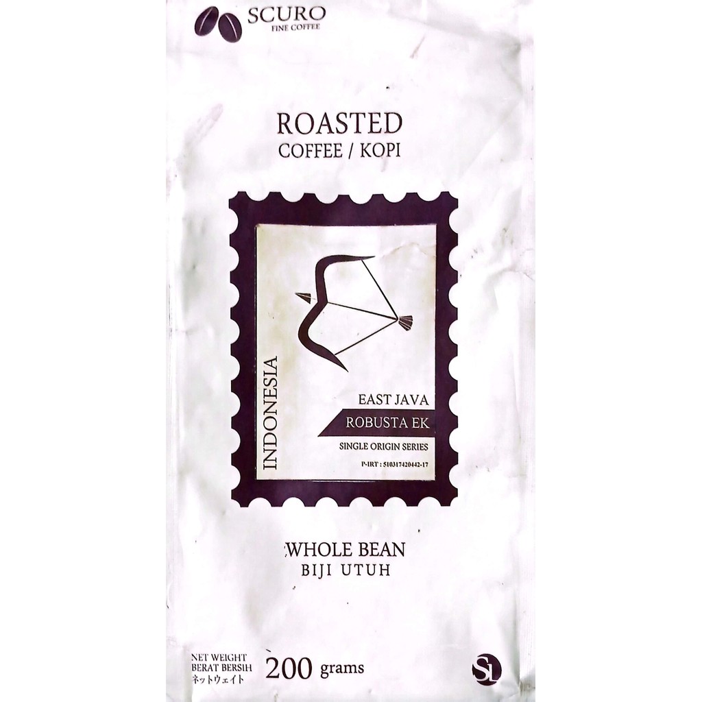 Scuro Single Origin Coffee Robusta Ek East Java 200gr