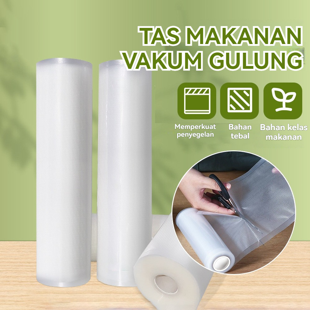 Vacuum Roll Sealer Makanan Emboss Plastik