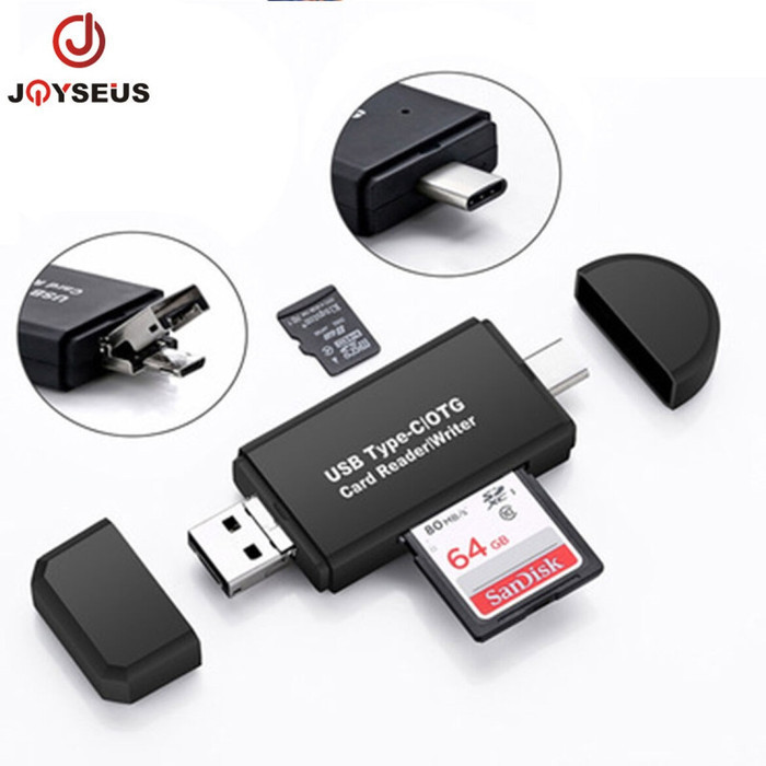 JOYSEUS OTG 5 in 1 Card Reader Type C Micro USB TF SD Flashdisk Camera