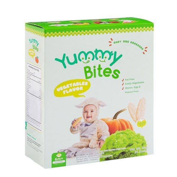 YUMMY BITES RICE CRACKERS VEGETABLE 50G