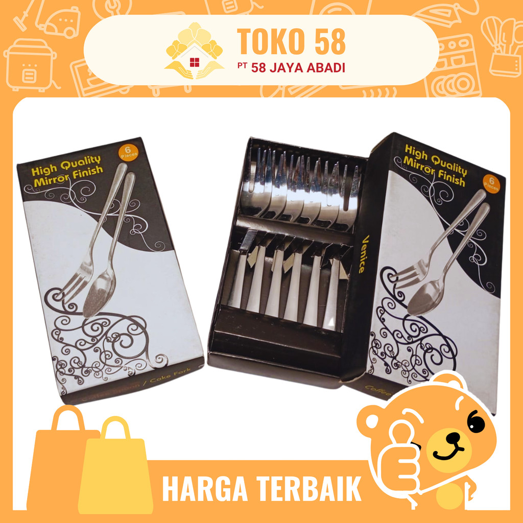 [COD] Garpu Kue Venice Muliya ( 6 Pcs ) / Set