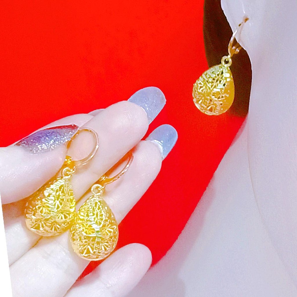 Anting eTnik E Dubai kuning muda 24k
