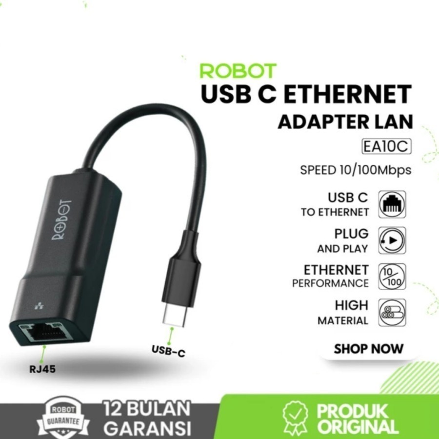 ROBOT EA10C Ethernet LAN usb type C Female 100Mbps