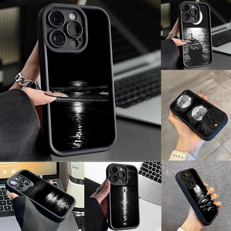 Pro Camera Softcase For OPPO A40 Case Simple The Moon Silicone Shoftcase