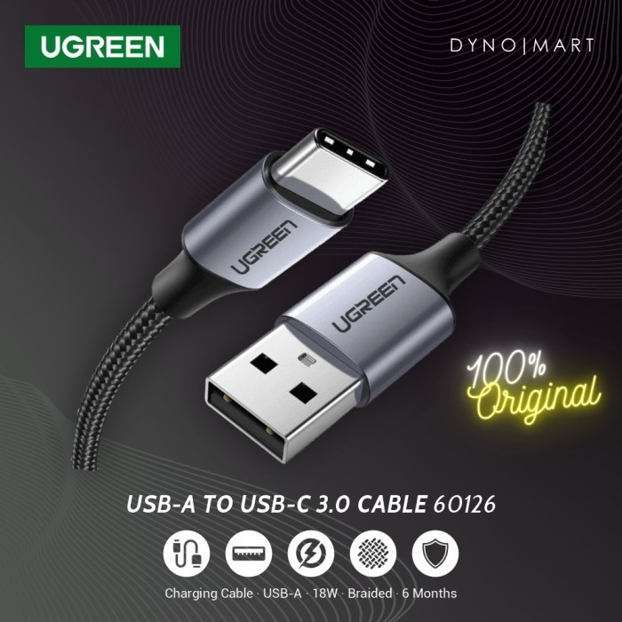 UGREEN Type-C USB QC 3.0 Data Cable Kabel Data Fast Charging Braided