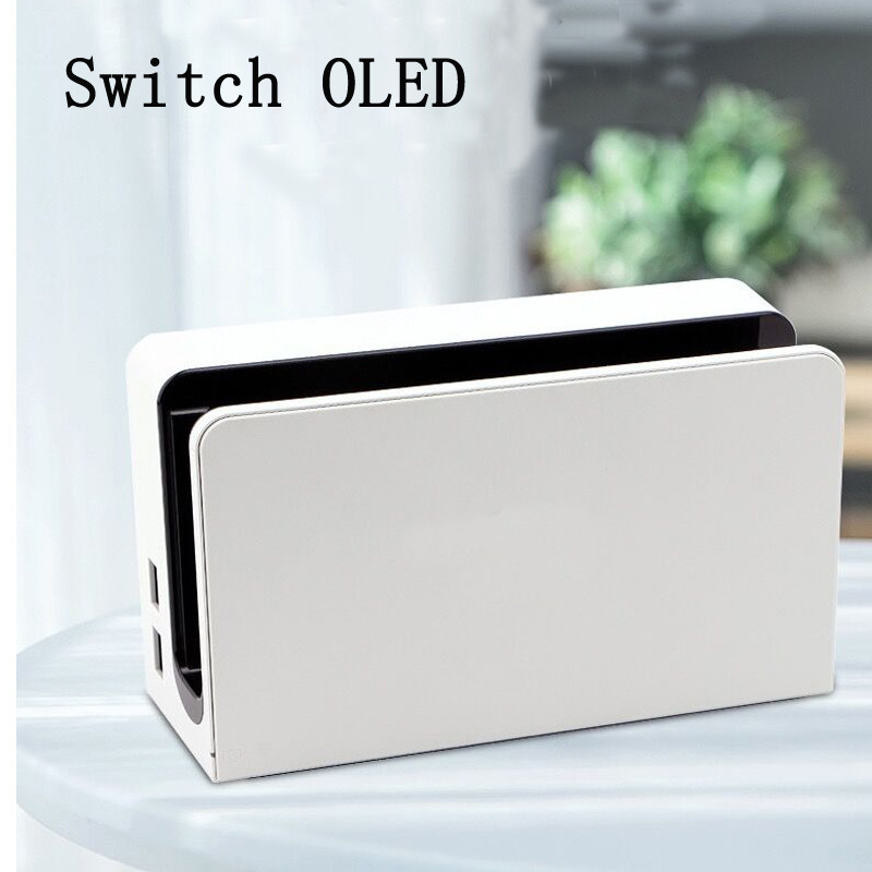 White Complete Dock Stand For NINTEND SWITCH OLED Console Charging Dock Station