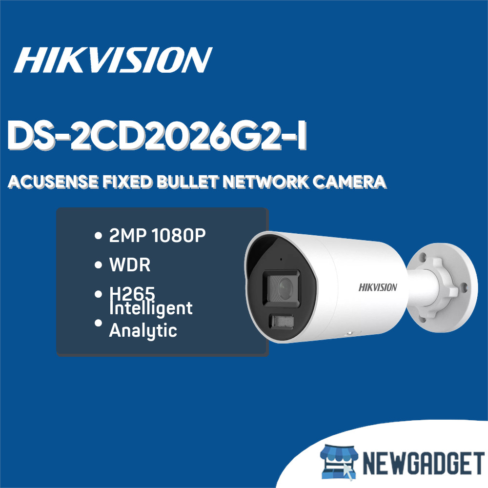HIKVISION DS-2CD2026G2-I 2MP ACUSENSE FIXED BULLET NETWORK CAMERA