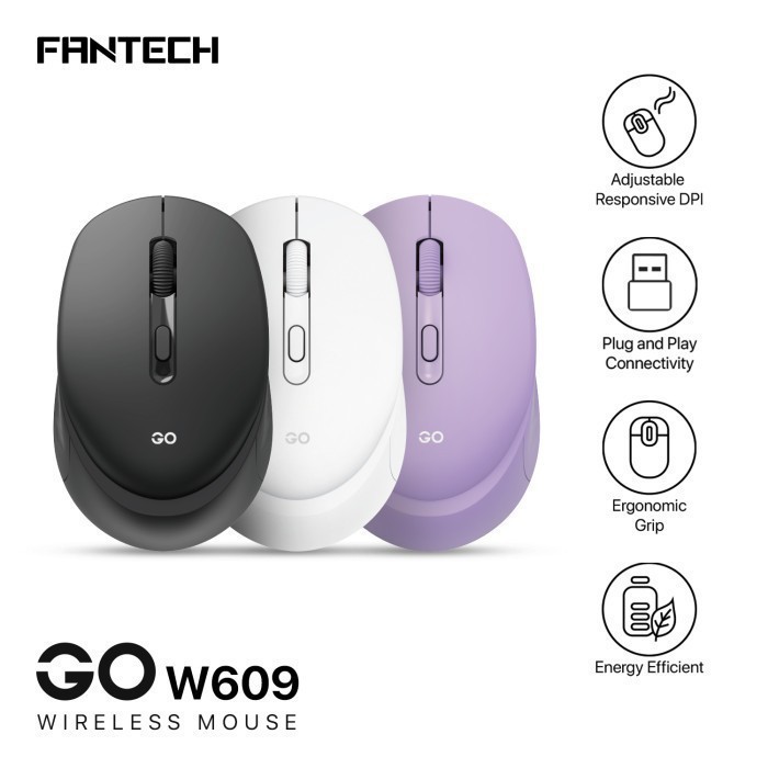 FANTECH GO - Mouse Wireless HIgh DPI - W609 Bluetooth Mouse GMP