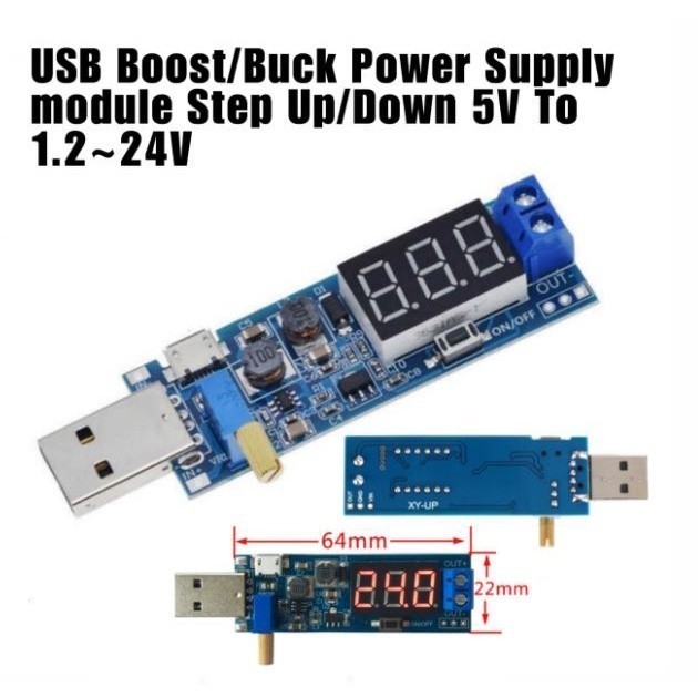 USB Boost/Buck Power Supply module Step Up/Down 5V To 1.2~24V