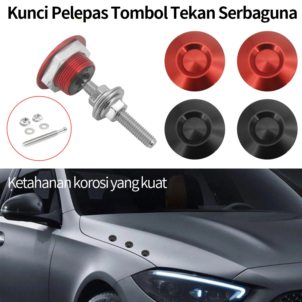 Latch Quick Hood Lock Kit Bumper Car Button Clip Push Release 30mm