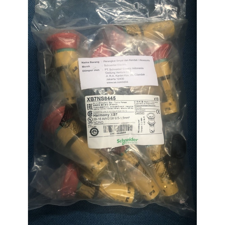 SCHNEIDER EMERGENCY STOP XB7NS8445