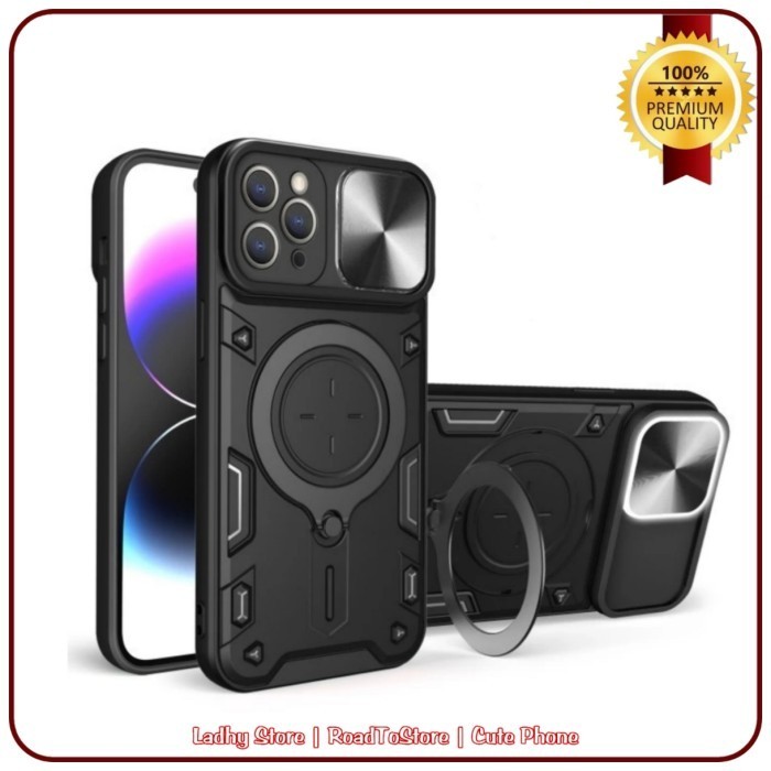 Casing Hard Soft Case Iphone 11 Pro Max Rotor Magnetic Ring Softcase