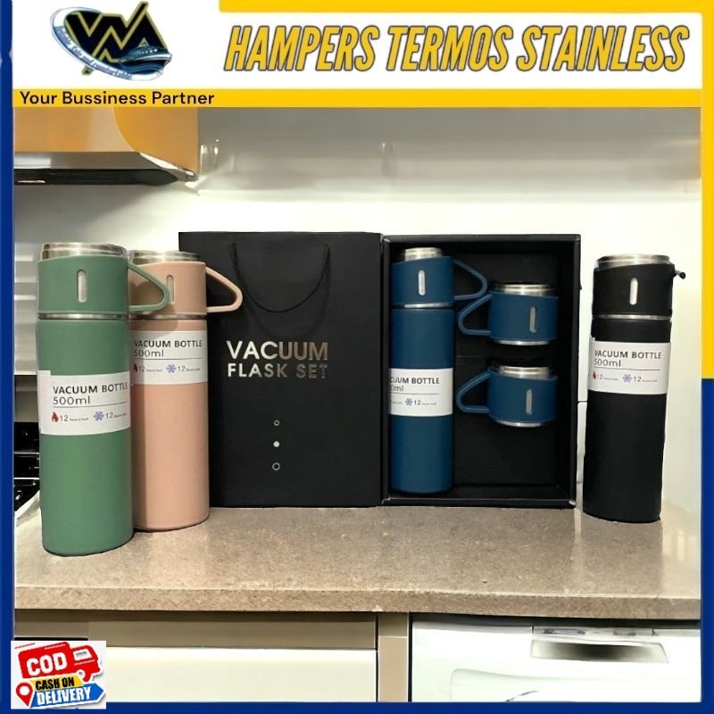 BOTOL HAMPERS TERMOS STENLIST SET / BOTOL VACUUM FLASK SET