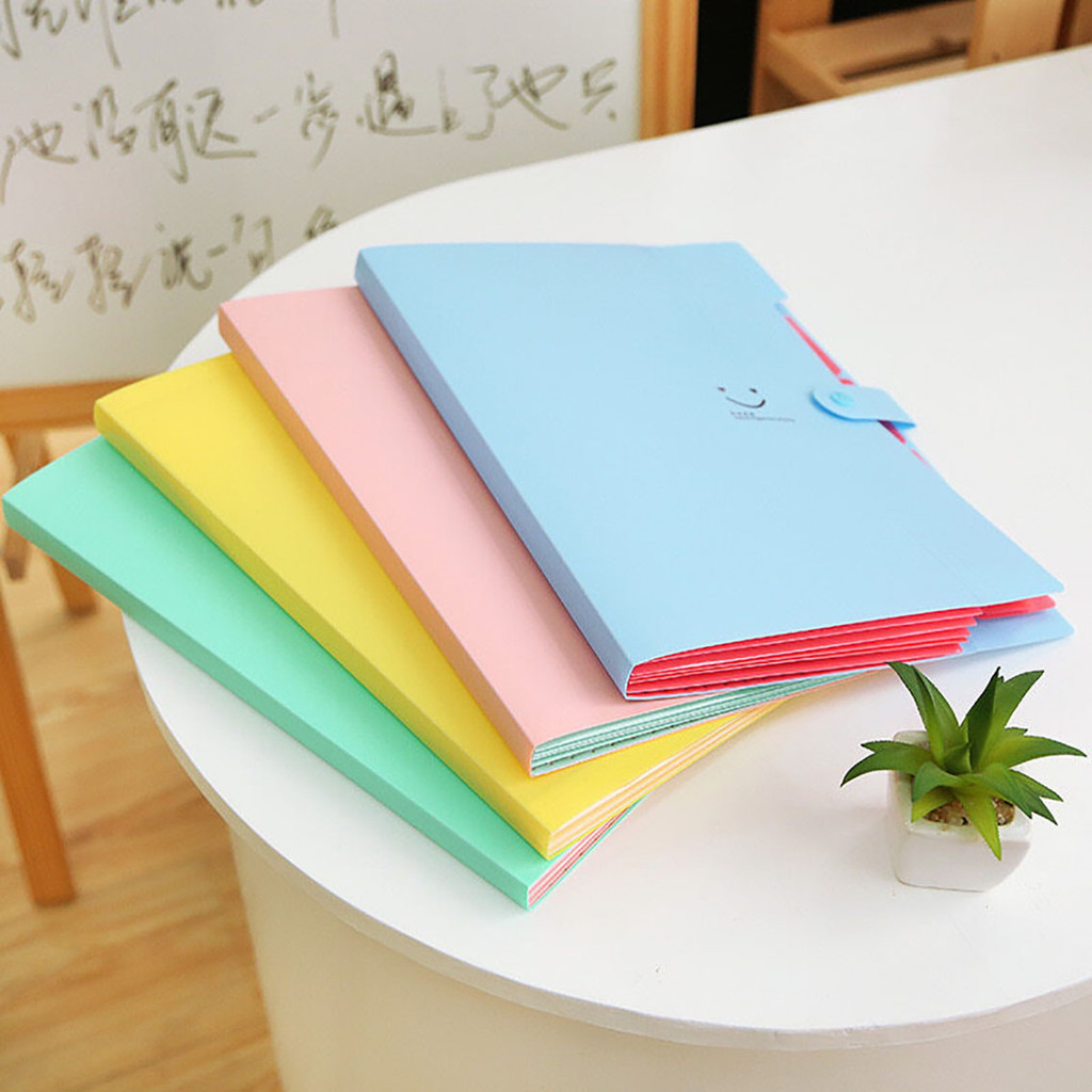 A4 Folder Multi-layer Organization Bag Button Test Paper Storage File Bag PP File Bag