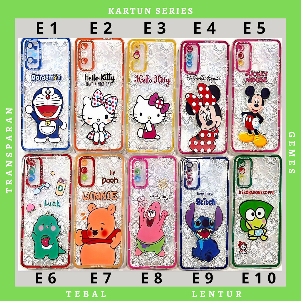 Softcase Karakter Casing Redmi Note 8 8A 6A 9 9A Pro Case Kode E
