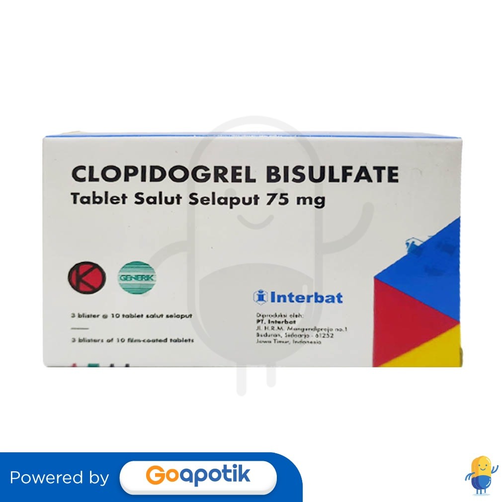 Clopidogrel Bisulfate Interbat 75 Mg Box 30 Tablet