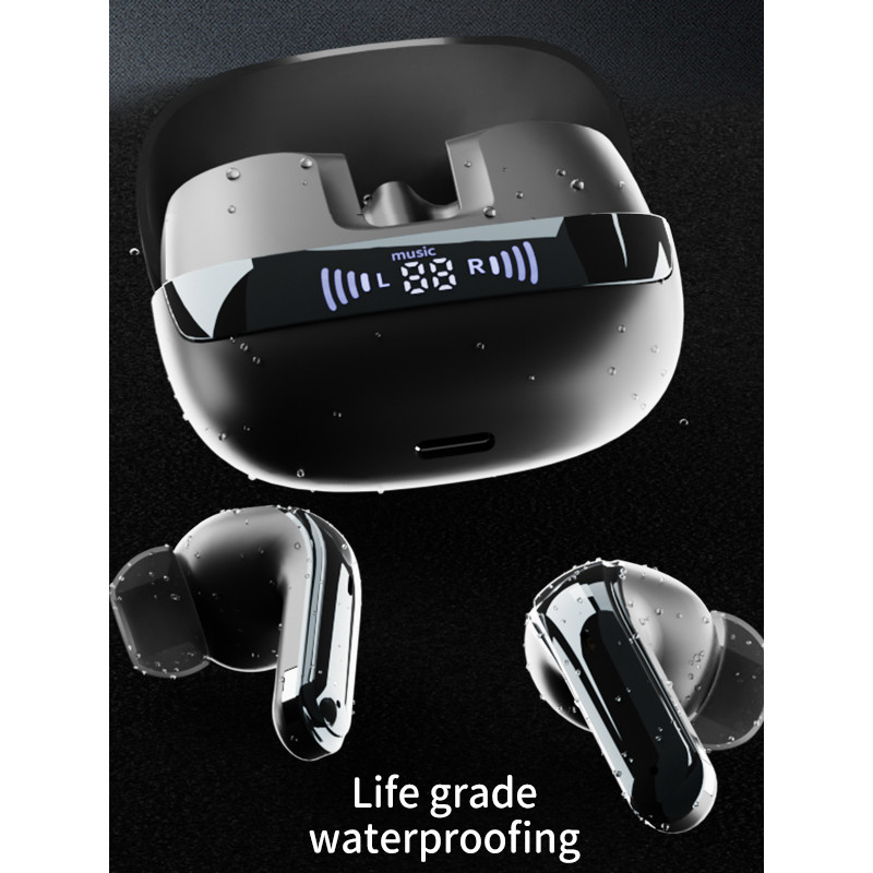F8 Earphone Headset Bluetooth V5.3 Hi Fi Stereo Wireless Earbuds