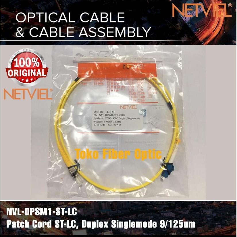 Netviel Patch Cord ST-LC, Duplex Singlemode 9/125um, 30 meter LSZH