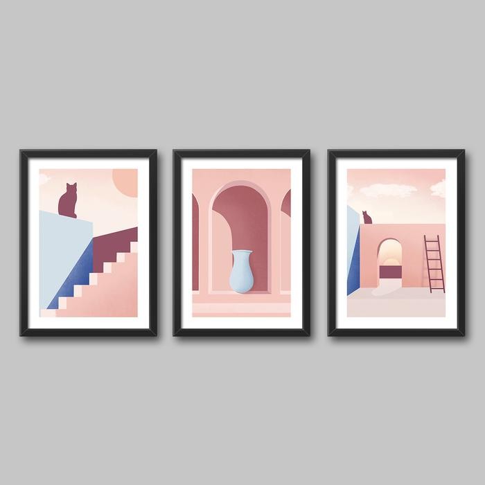 Poster Dinding Frame Bingkai / Illustration Set