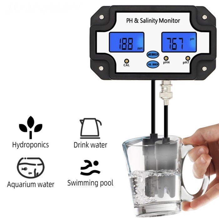 PH-2685 Digital 2 in 1 PH/Salinity Tester PH Salinometer Acidity Salt