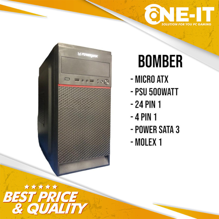 Casing PC Powermax Bomber M ATX Include PSU 500 Watt