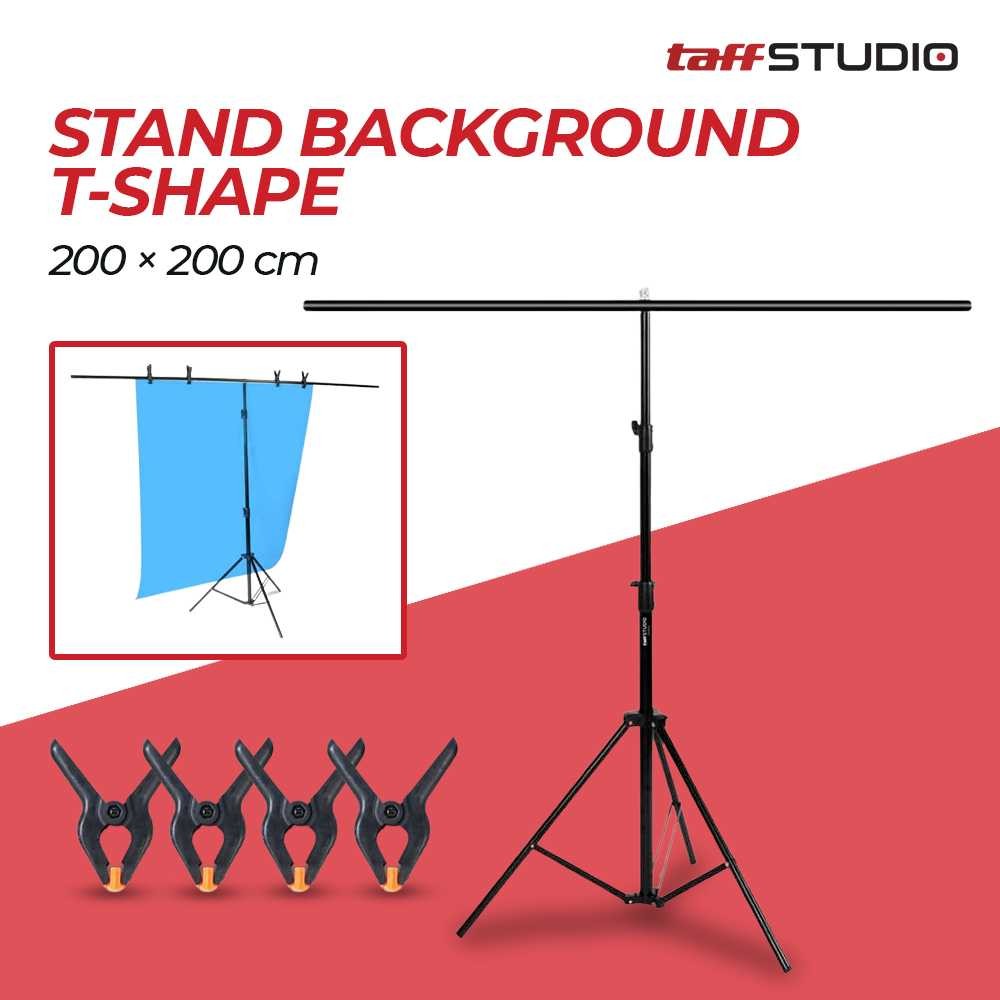 TaffSTUDIO Stand Background Backdrop T-Shape 4 Clamp - M139