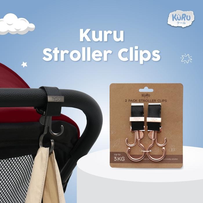 Kuru Stroller Hook Clips 2pcs - Gantungan Stroller / Hooks Premium