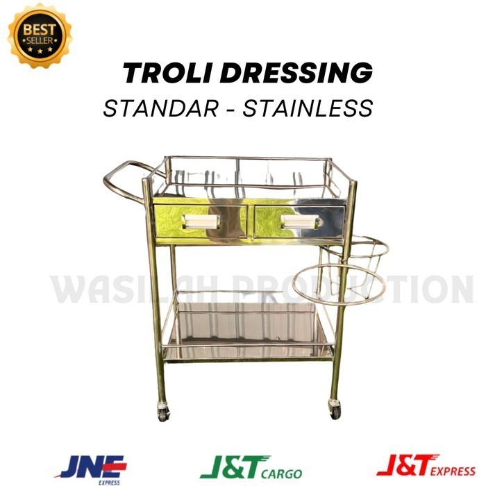 TROLLEY DRESSING 2 RAK LACI STAINLESS