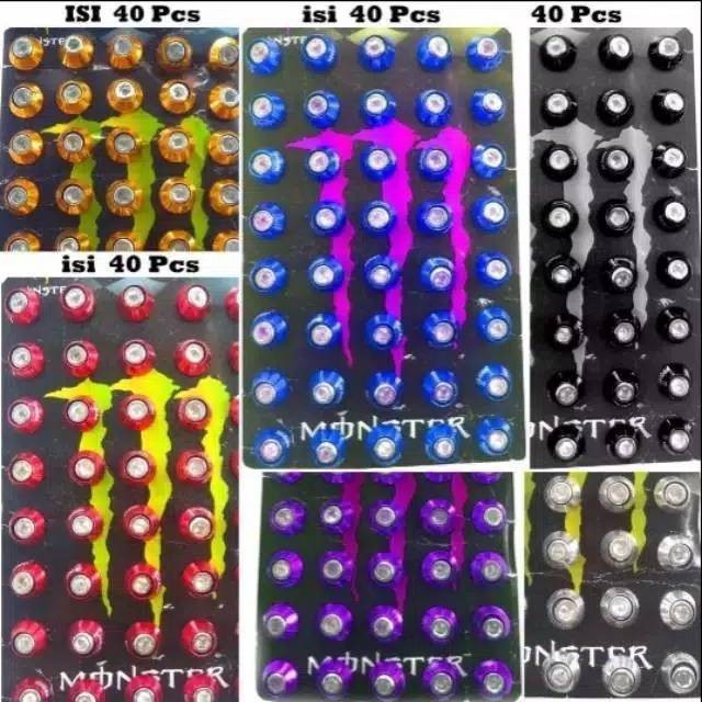 [ Bisa COD ] Baut L + Ring Monel Variasi Isi 40pcs Universal
