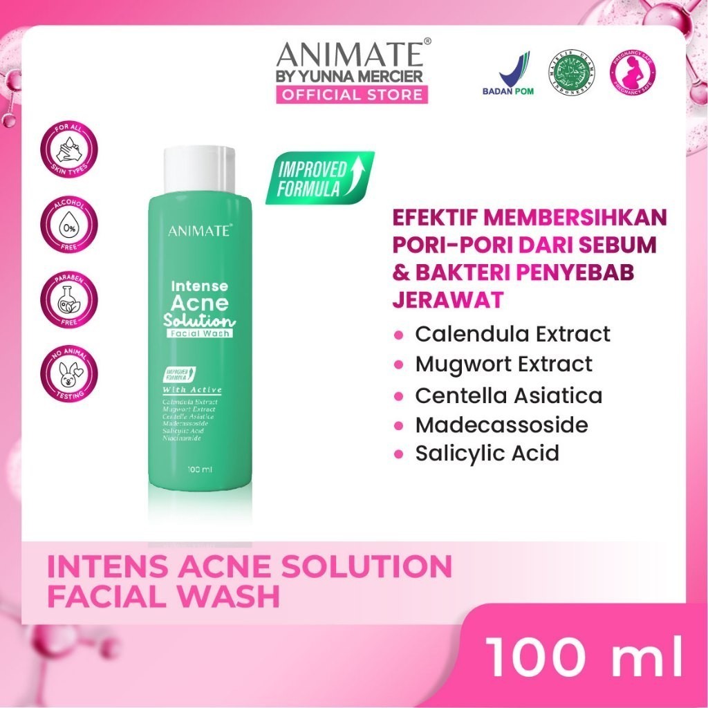 Animate Intense Acne Solution Facial Wash 100ml - BC2